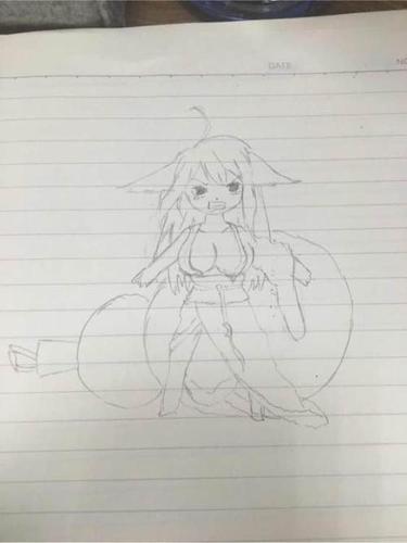 涂山雅雅的简笔画步骤