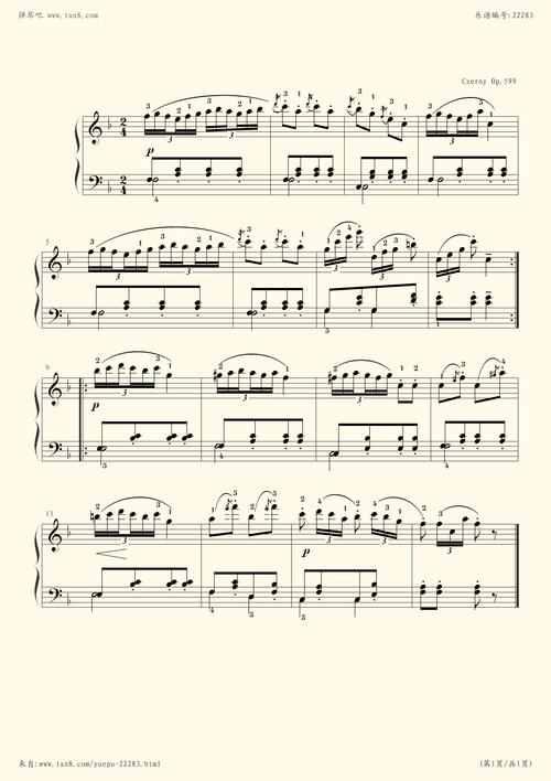 钢琴谱 - 车尔尼599 no.82