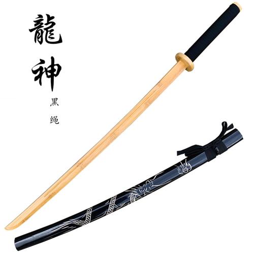 竹刀居合刀剑道日本东洋刃武术练习木刀带鞘收刀训练表演拔长白色60