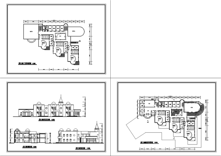 本图纸为:某地幼儿园建筑设计图纸(共3张),其中包含:平面图,立面图