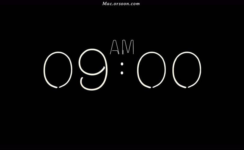5k高清桌面数字时钟mac动态壁纸