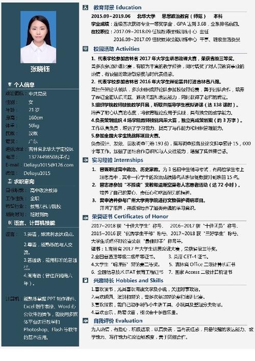 北华大学首届简历设计制作大赛