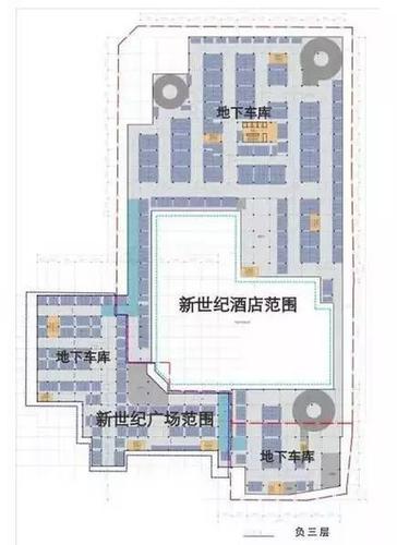 负二层:靠近地铁站的区域规划以商业为主,北边为地下停车场.