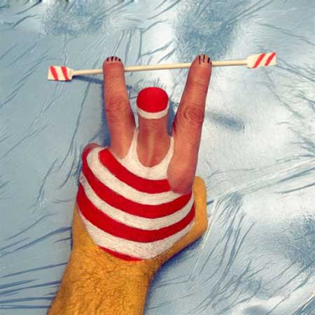 手指彩绘艺术诠释运动之美(组图)