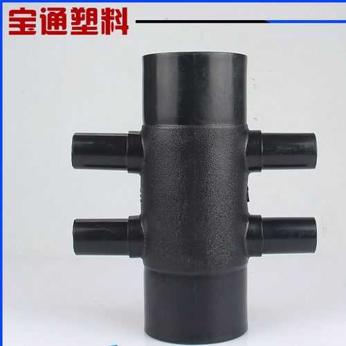 直销pe六通地源热泵集分水器管件 自来水管接头 pe六通塑料管件图片