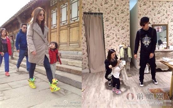 赵薇带女儿小四月爬长城  李小璐为爱女甜馨试新裙