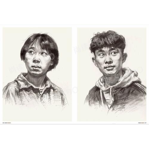 超级王牌素描头像2020尚读刘志强五官局部塑造结构黑白灰完整稿人物
