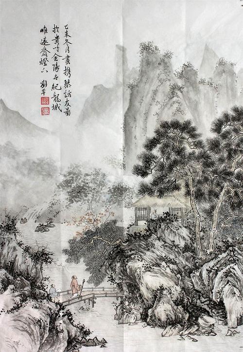 携琴访友图  100*60 cm
