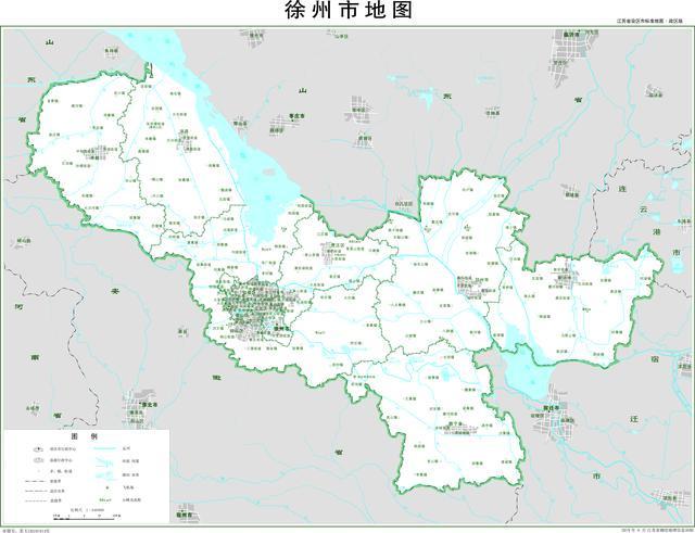 江苏省徐州市地图 丰县 沛县 睢宁县 新沂市 邳州市
