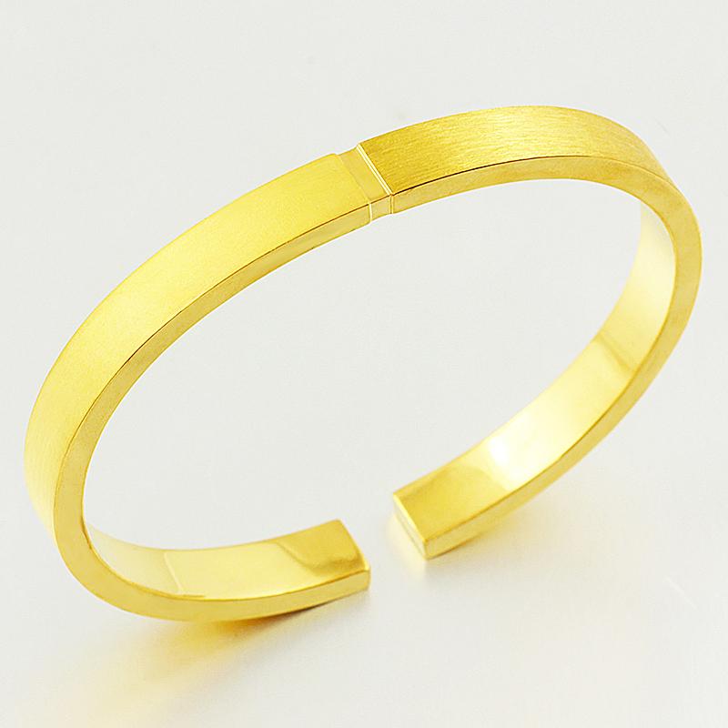 金镯子黄金_金声情艺 24k黄金手镯男士 999足金光面拉丝镯子女款纯金