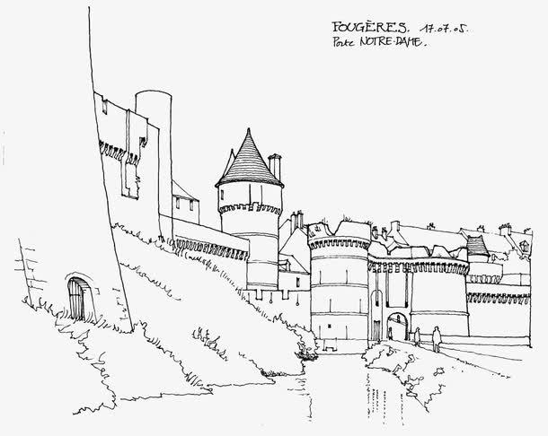 手绘风景线稿免抠素材免费下载_觅元素51yuansu.com