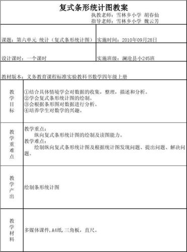 复式条形统计图教案