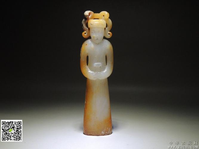 精美和田白玉春秋战国玉人