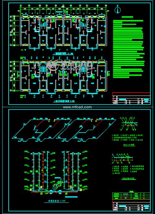 采暖系统设计图 - autocad采暖工程图纸 - 沐风图纸