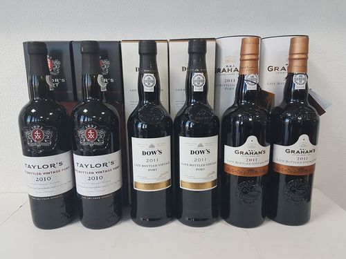 late bottled vintage port: graham"s lbv 2011 x2 & dow"s lbv 2011