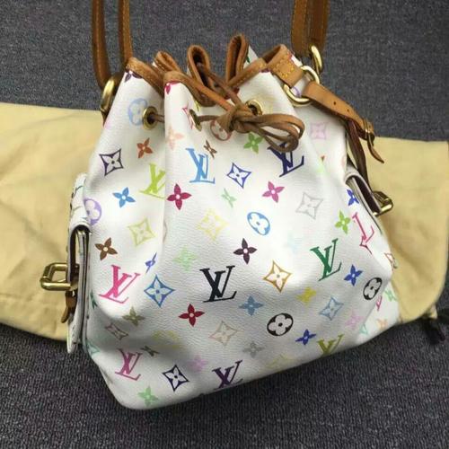 lv路易·威登白三彩水桶包