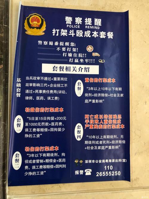 > 警察提醒打架斗殴成本套餐