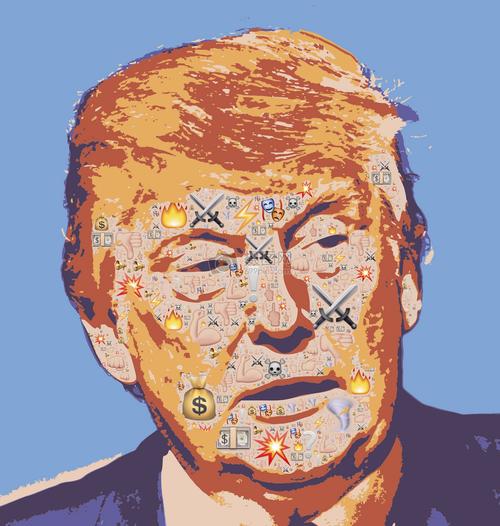 五颜六色的特朗普头像