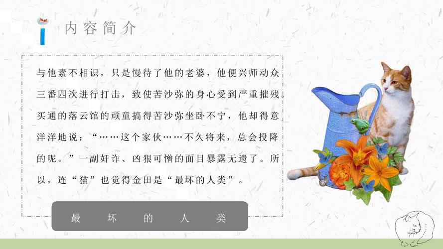 心得体会《我是猫》内容简介读书分享ppt模板.pptx