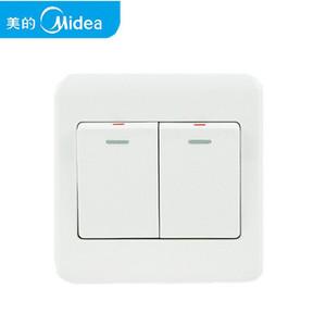 正品特价 midea美的开关插座面板 c03系列 两开双控 美的双开开关