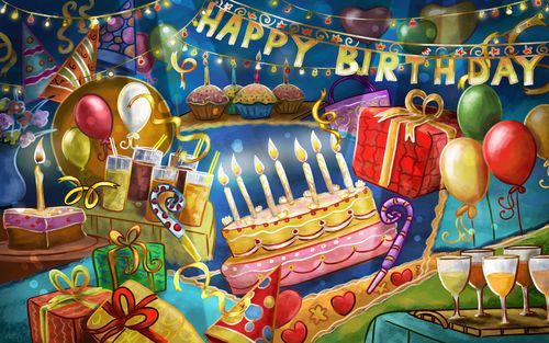 生日快乐庆祝蛋糕桌面壁纸