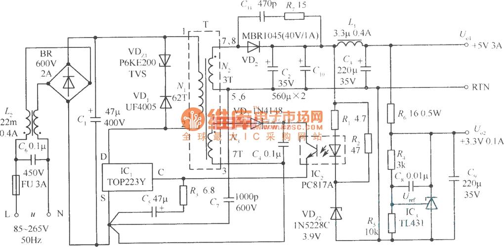 双路输出开关稳压电源-交流稳压电源电路图-电子产品