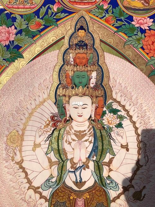 千手观音唐卡_唐卡_文化_绘画