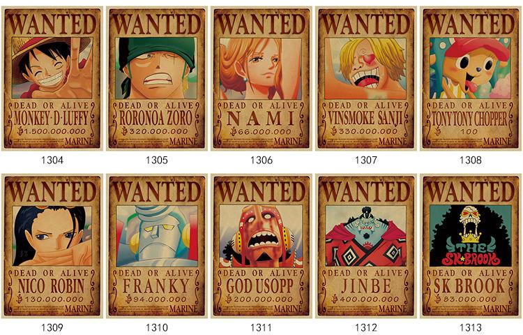 可狄宿舍贴纸新款抖音同款海贼王通缉令索隆悬赏金海报路飞15亿复古