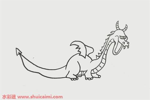 飞龙简笔画的画法步骤图解