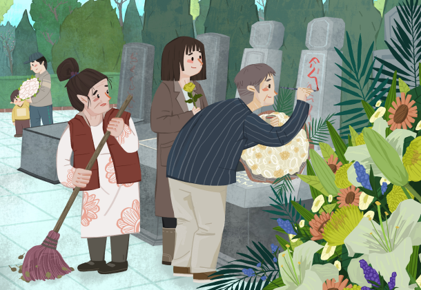 动漫时讯关于清明节的漫画作品清明祭祖扫墓提醒您文明祭祀