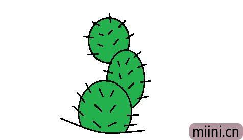 沙漠里的植物仙人掌的简笔画步骤教程