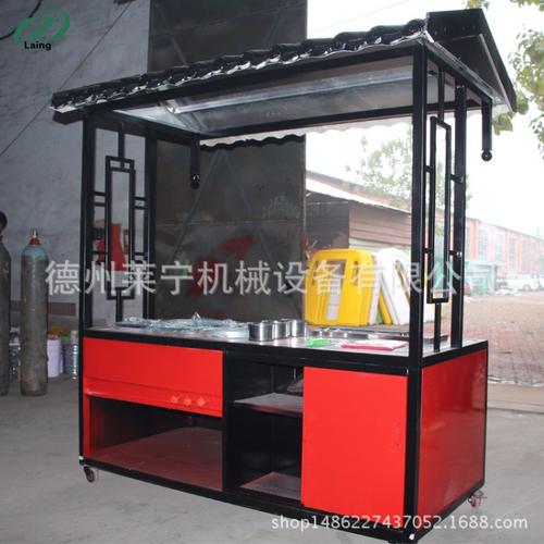 仿古餐车流动凉皮卤肉烤鸭手推车简易四轮移动仿古小吃车直销