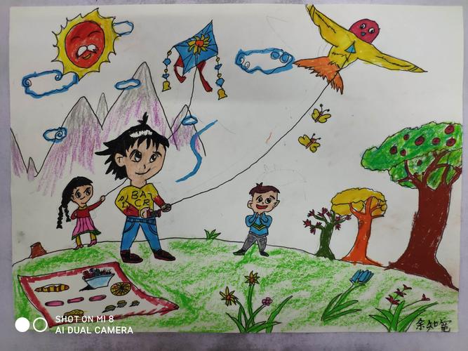 《刘袁书画培训学校》绘画大班第六课-创意画 放风筝>