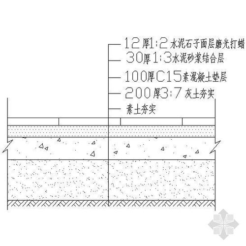水磨石铺装做法详图-园林景观节点详图-筑龙园林景观