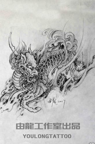 麒麟图|麒麟手稿|麒麟设计稿|麒麟——由龙作品