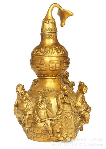 厂家批发 纯铜葫芦八卦葫芦摆件 大号八仙过海家居金属工艺品.