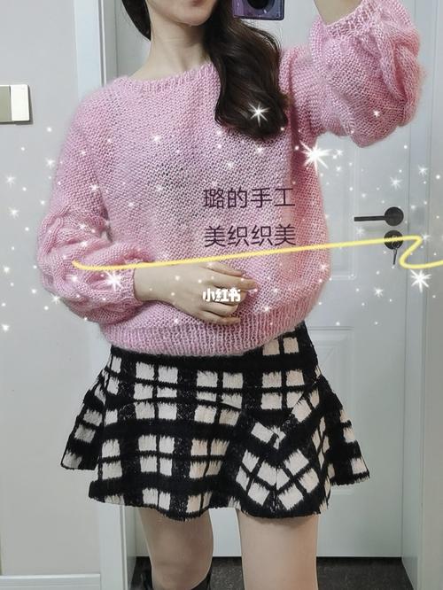 樱花粉毛衣_樱花_毛衣_编织_果粉_棒针编织_时尚_穿搭