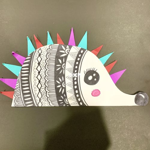 刺猬线描课件_线描_创意美术_少儿创意美术_文化_绘画