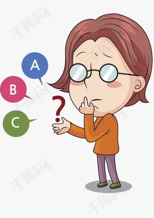 选择的女人短发卡通字母抉择选择漂亮的     