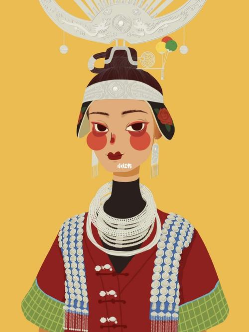 插画 | 苗族姑娘_插画_头像_我的插画分享_文化_绘画
