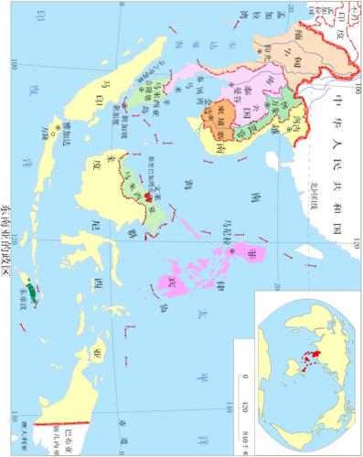 地理挂图东南亚的政区图