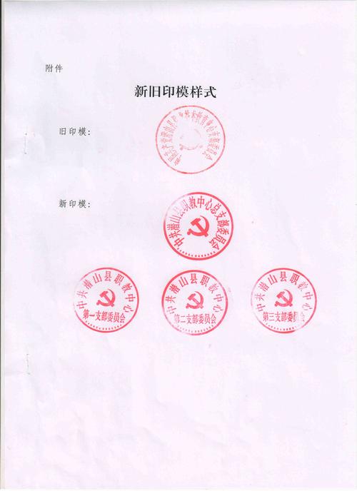 关于启用中共潜山县职教中心总支部委员会和三个支部委员会印章的通知