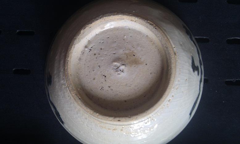 重器元代青花云纹碗出土老物有铁锈斑网状纹绝对到代元青花稀少