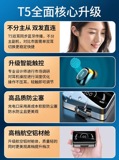 诺西t5无线蓝牙耳机双耳运动跑步小型迷你隐形蓝牙耳机