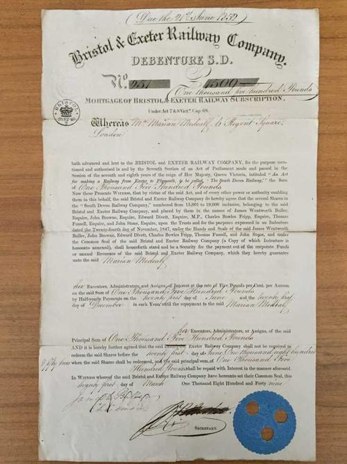 debenture of 051500, 1849, f