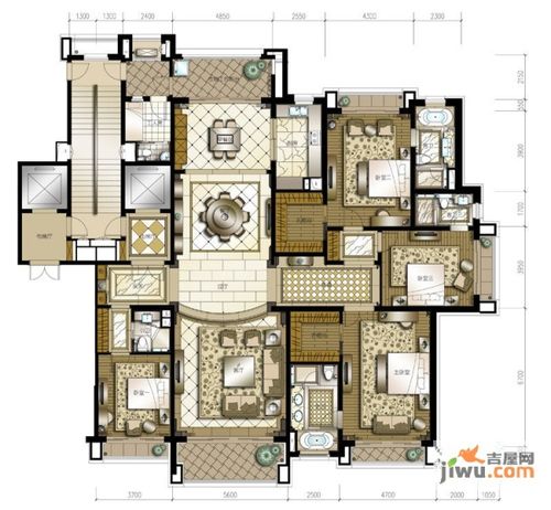太原星河湾6号园太原星河湾一期a2标准层5室2厅5卫1厨