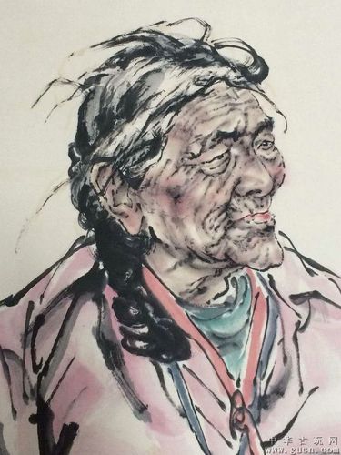 名人名款徐展人物纹老字画国画收藏