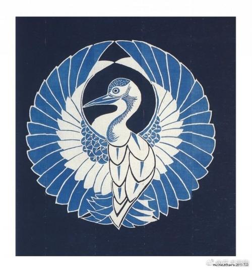 日本传统绘画艺术「蓝の华」筒描