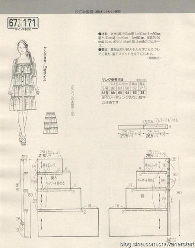 带扣女装女士蛋糕裙连衣裙裙子裁剪图图纸