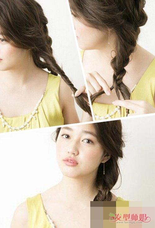 女生长头发编蝎子辫 流行发型